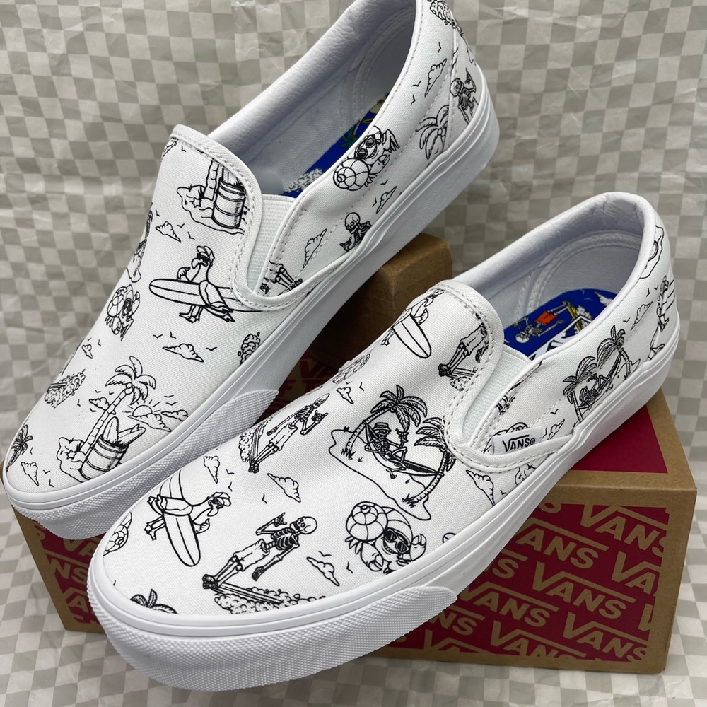 Vans Men’s Classic Slip-On Low Tide True White/True
VN0A5JLXBPD Sneakers - Picture 7 of 16